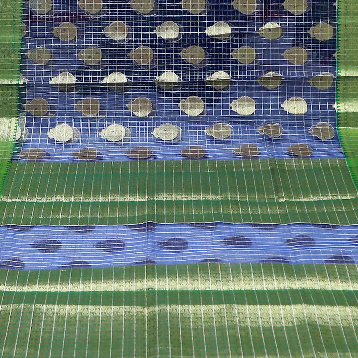 Blue and Gold Fancy Saree | Dual Tone Saree