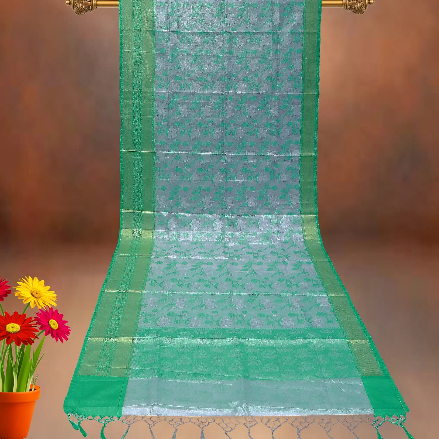 Block Blue and Gold Color Fancy Saree | Saree 1