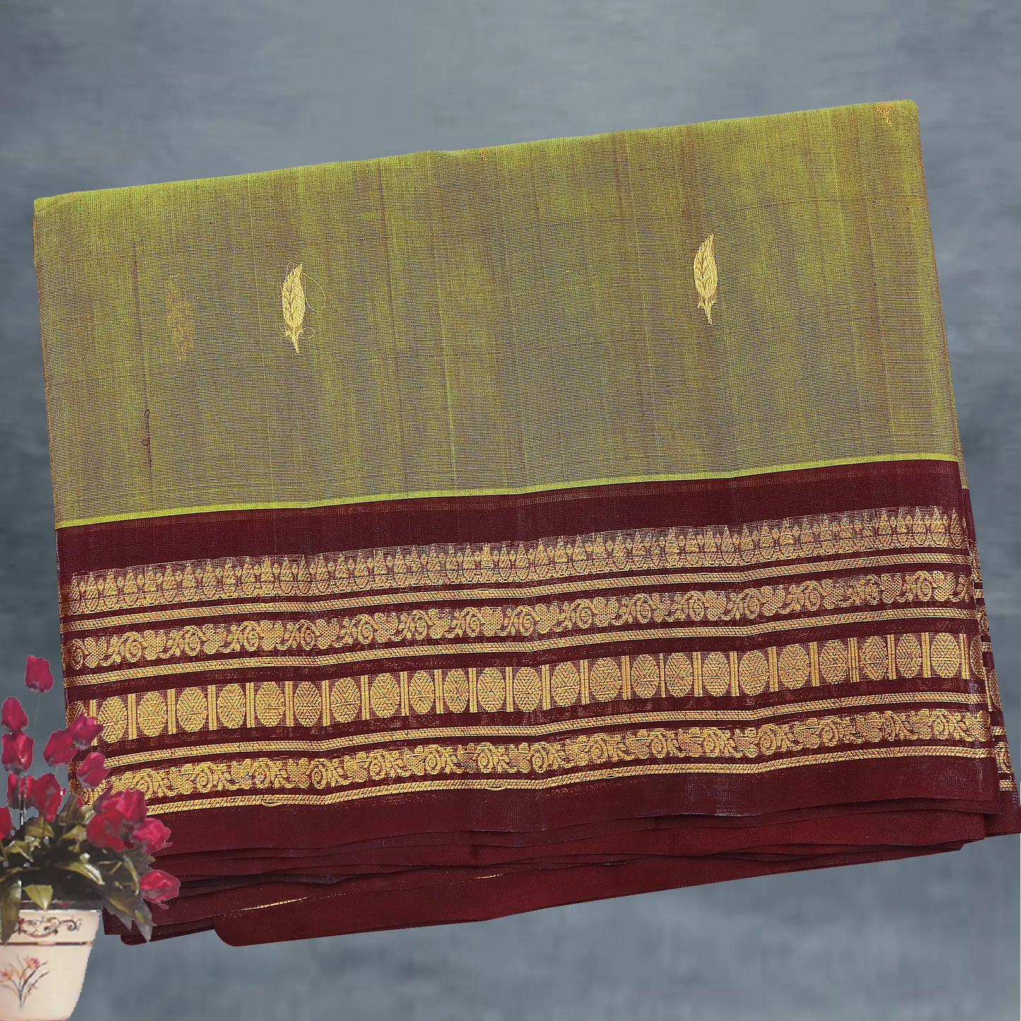 Dark Burgundy Color Gadwal Saree | Gadwal3