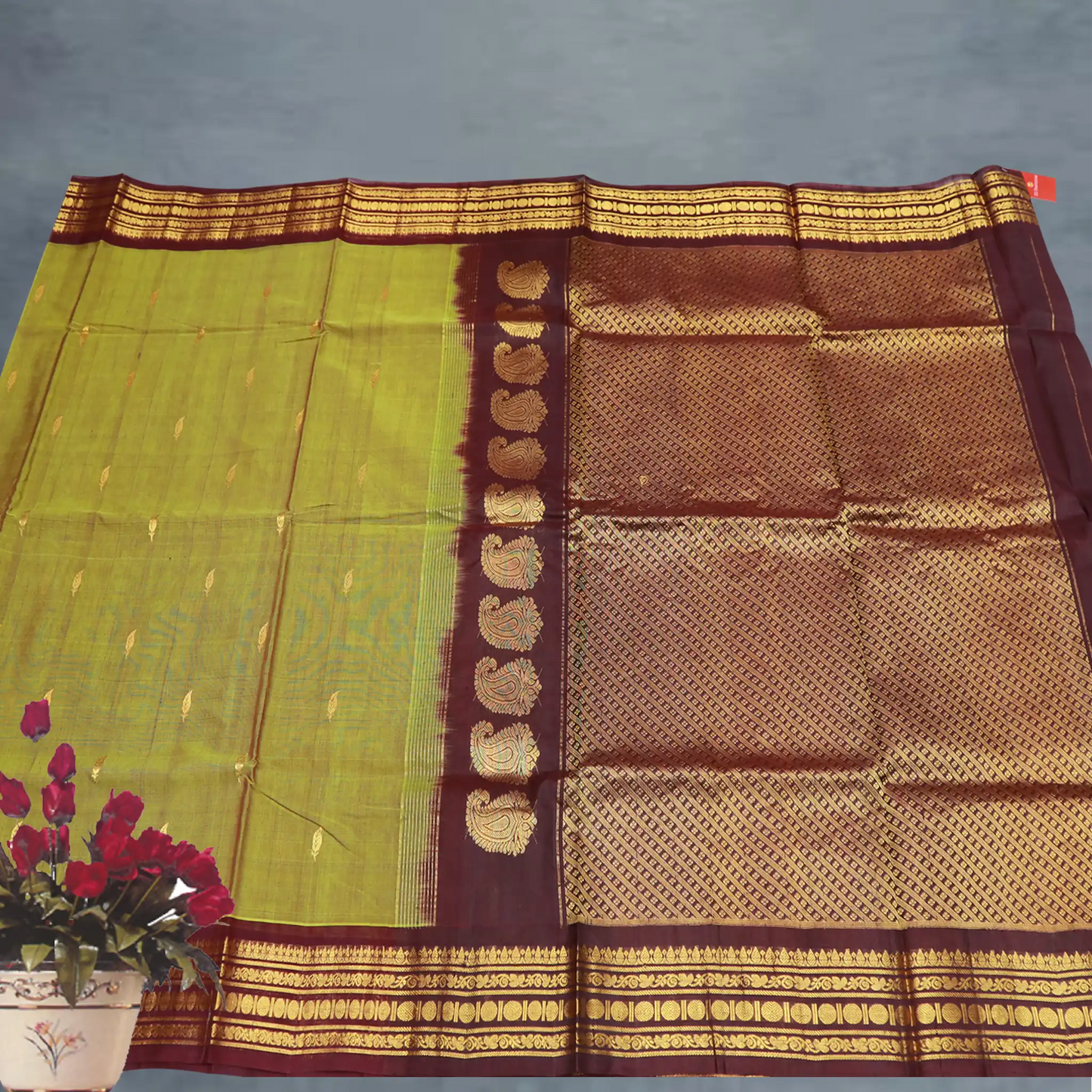 Dark Burgundy Color Gadwal Saree | Gadwal3