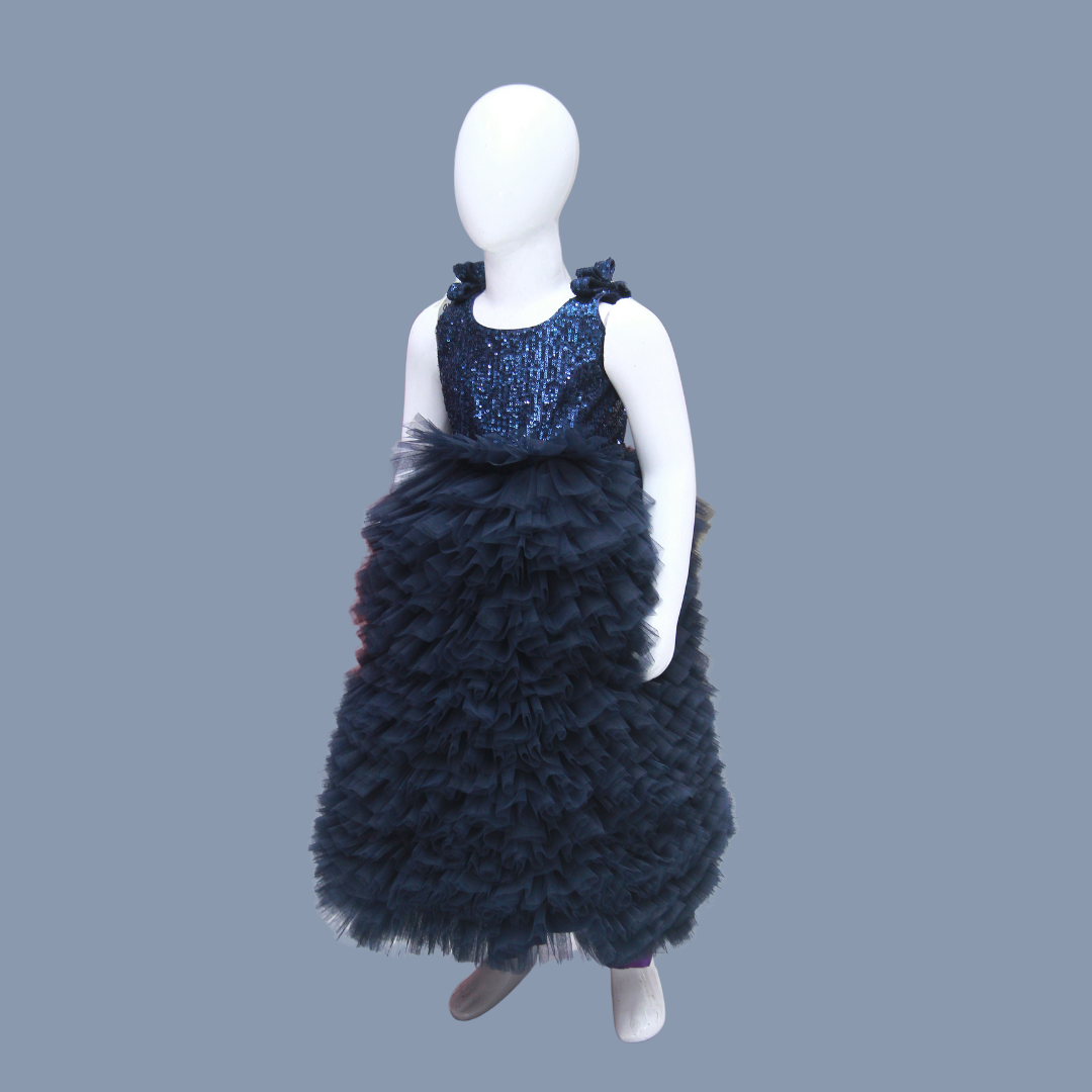 navy blue girls' party wear gown