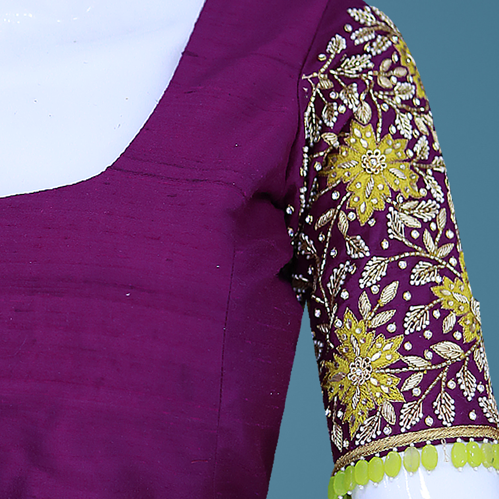 Purple maggam work blouse