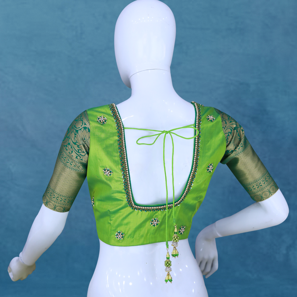 Jewel Neck Silk Blouse