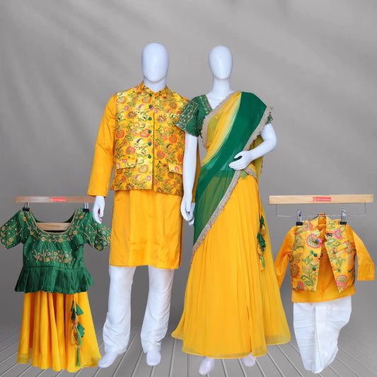 Yellow Family Matching Dress Set