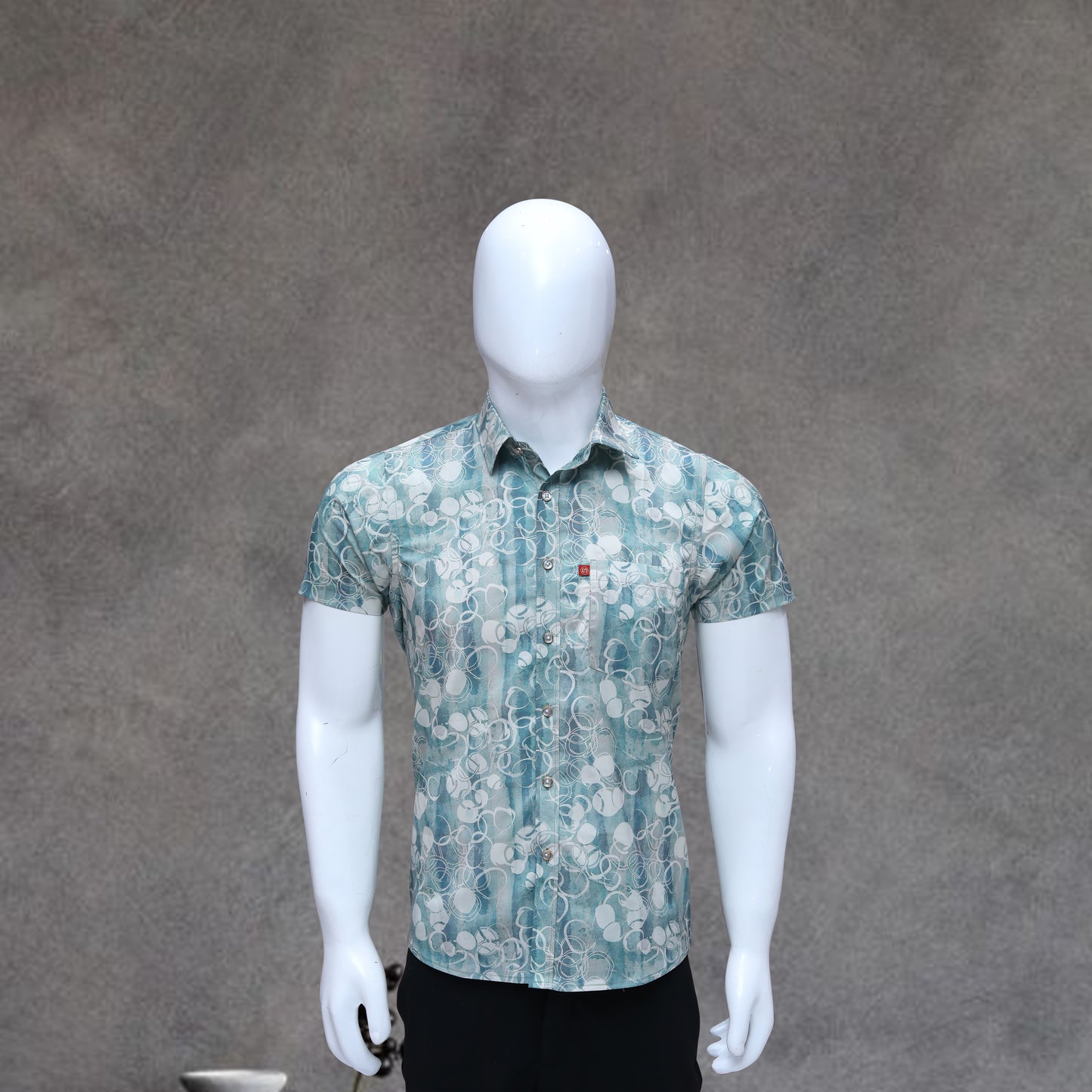 green floral print casual shirt,