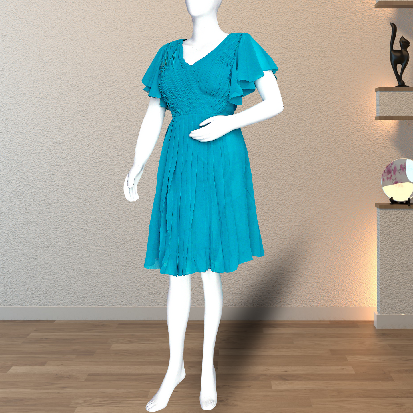 Elegant Women’s One-Piece Dress in Vibrant Ocean Blue – Chic & Timeless Style