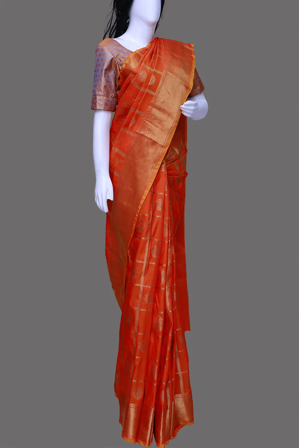 Orange Pattu Saree | S3Orange