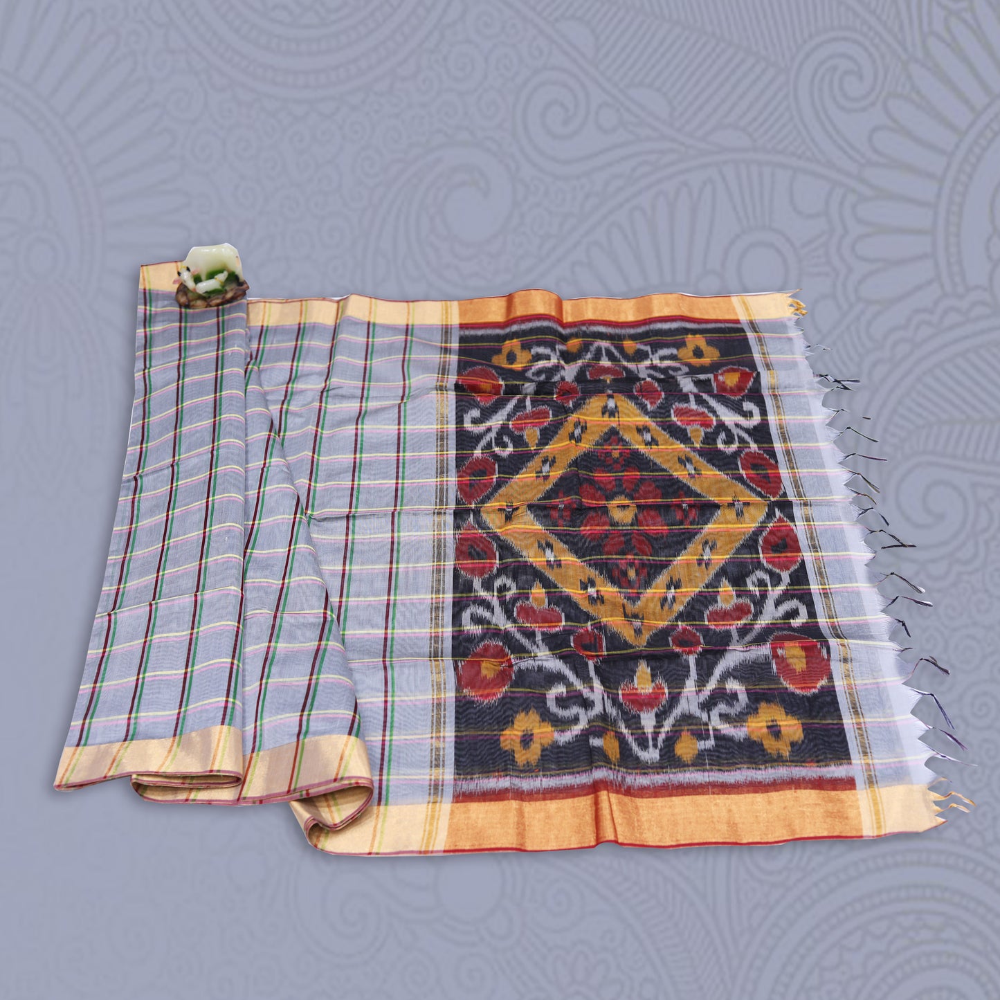 Ikkat Multi Color Saree