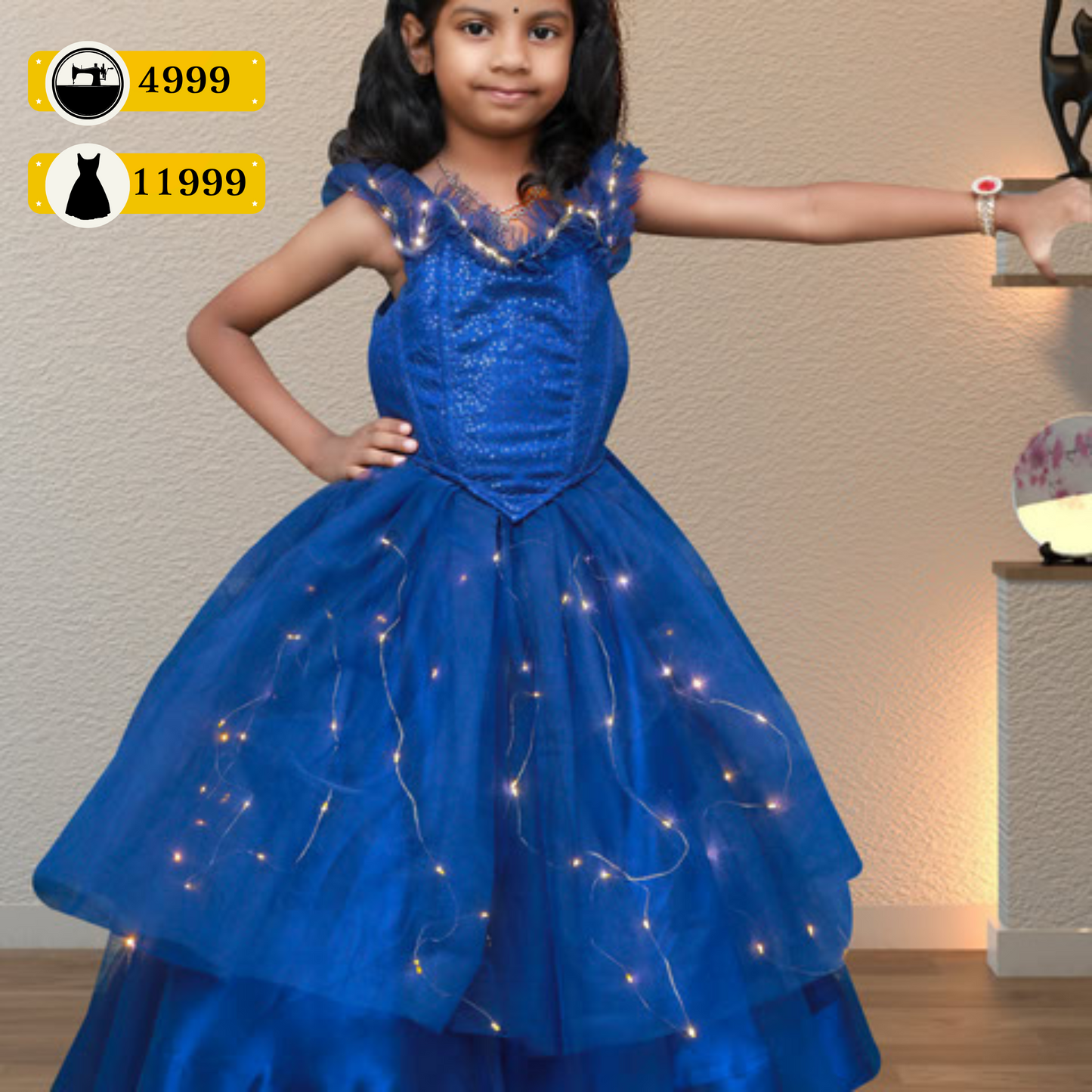 Fashion design with lights in frock