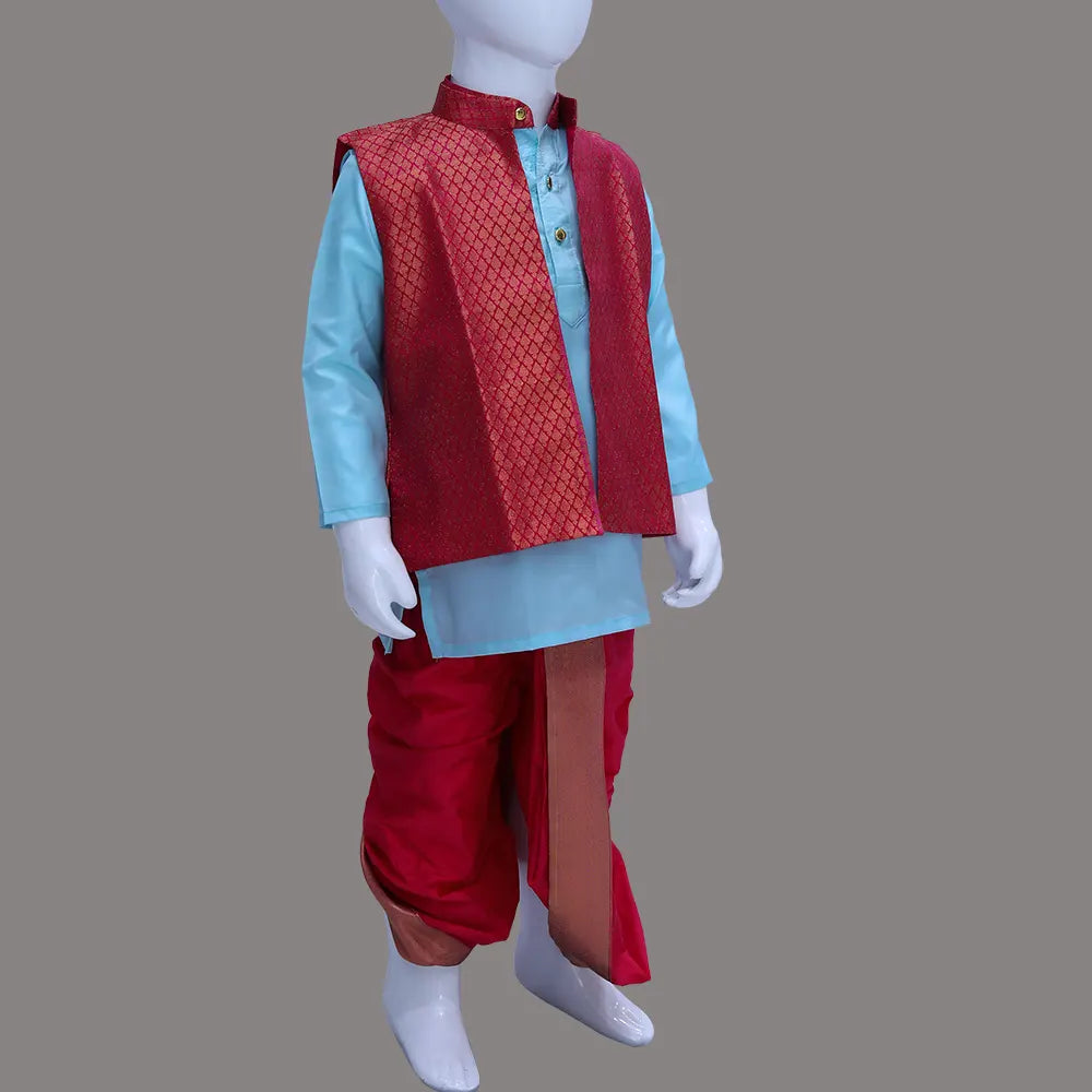 Western Sherwani and Dhoti Set