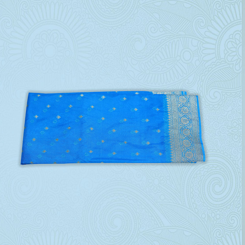 Blue silk saree, traditional design