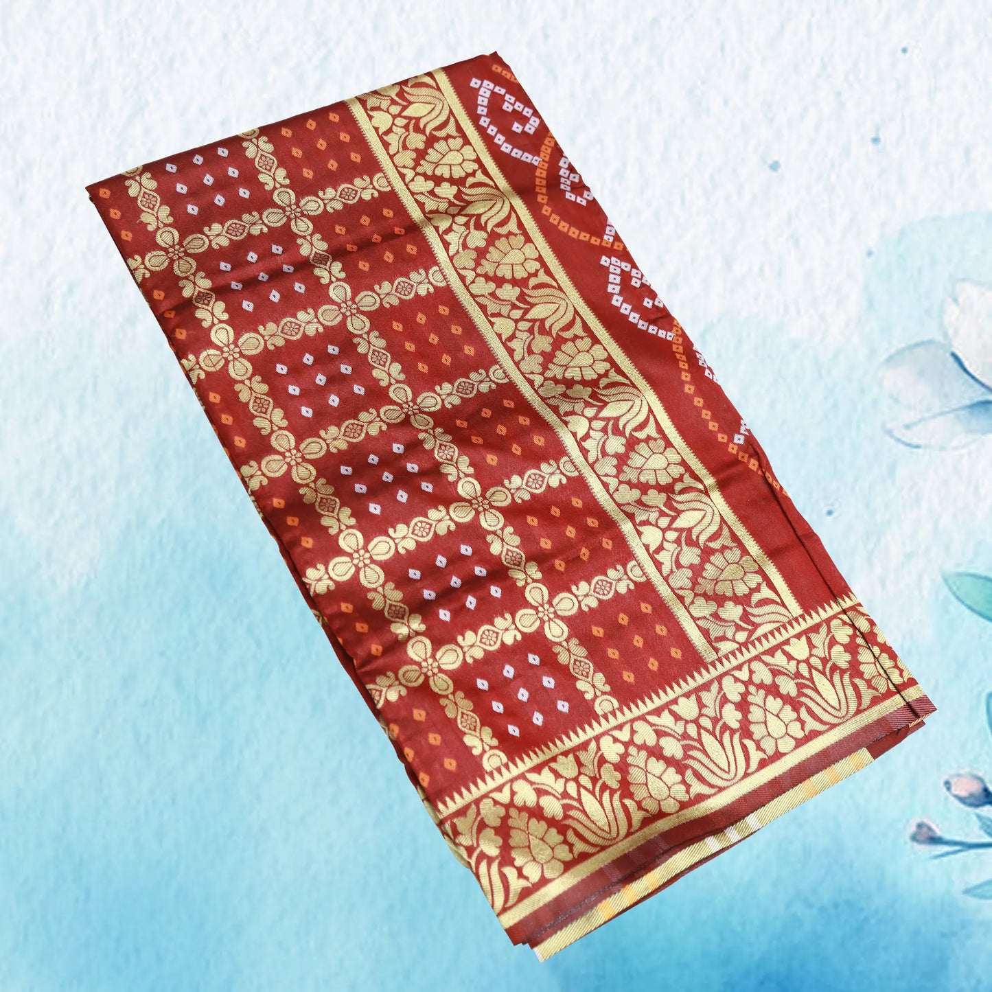 Mroon Bandhani Printed Saree | Bandhani Printed