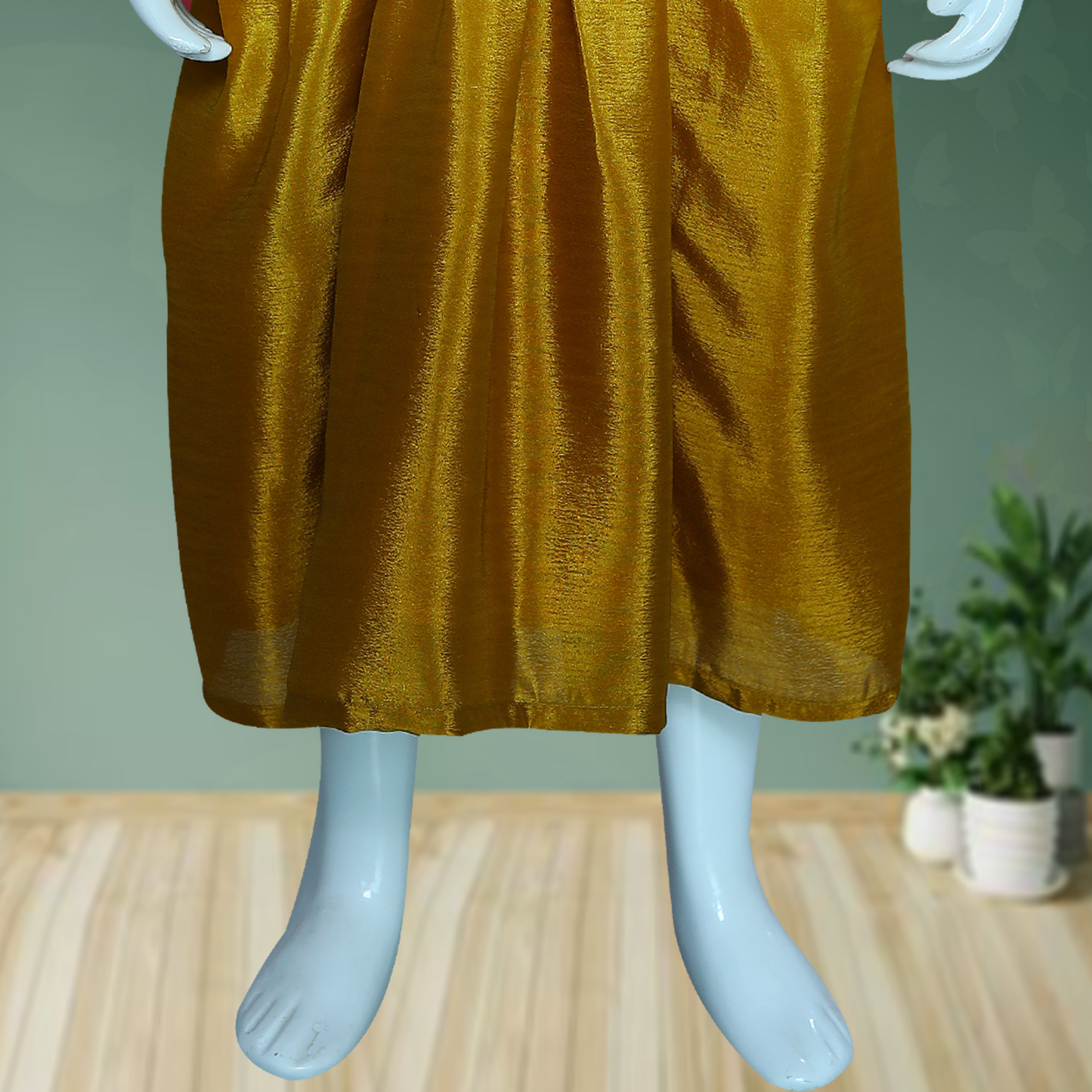 shimmering tissue silk gown