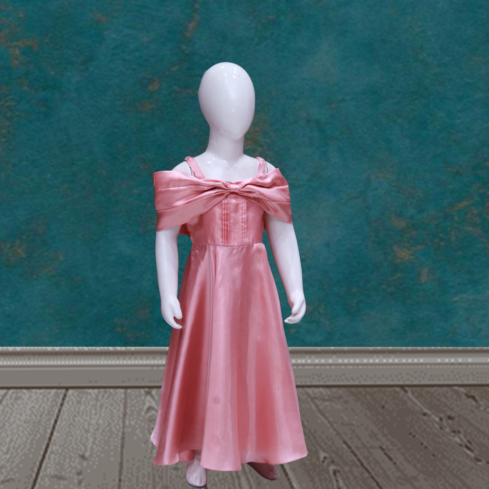 pink satin gown