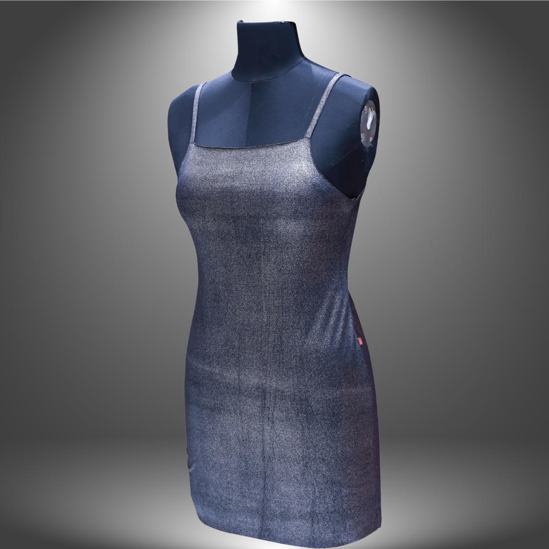 Stunning halterneck bodycon dress adorned with elegant diamante details, featuring a sleek black cowl shape. | cowl shape