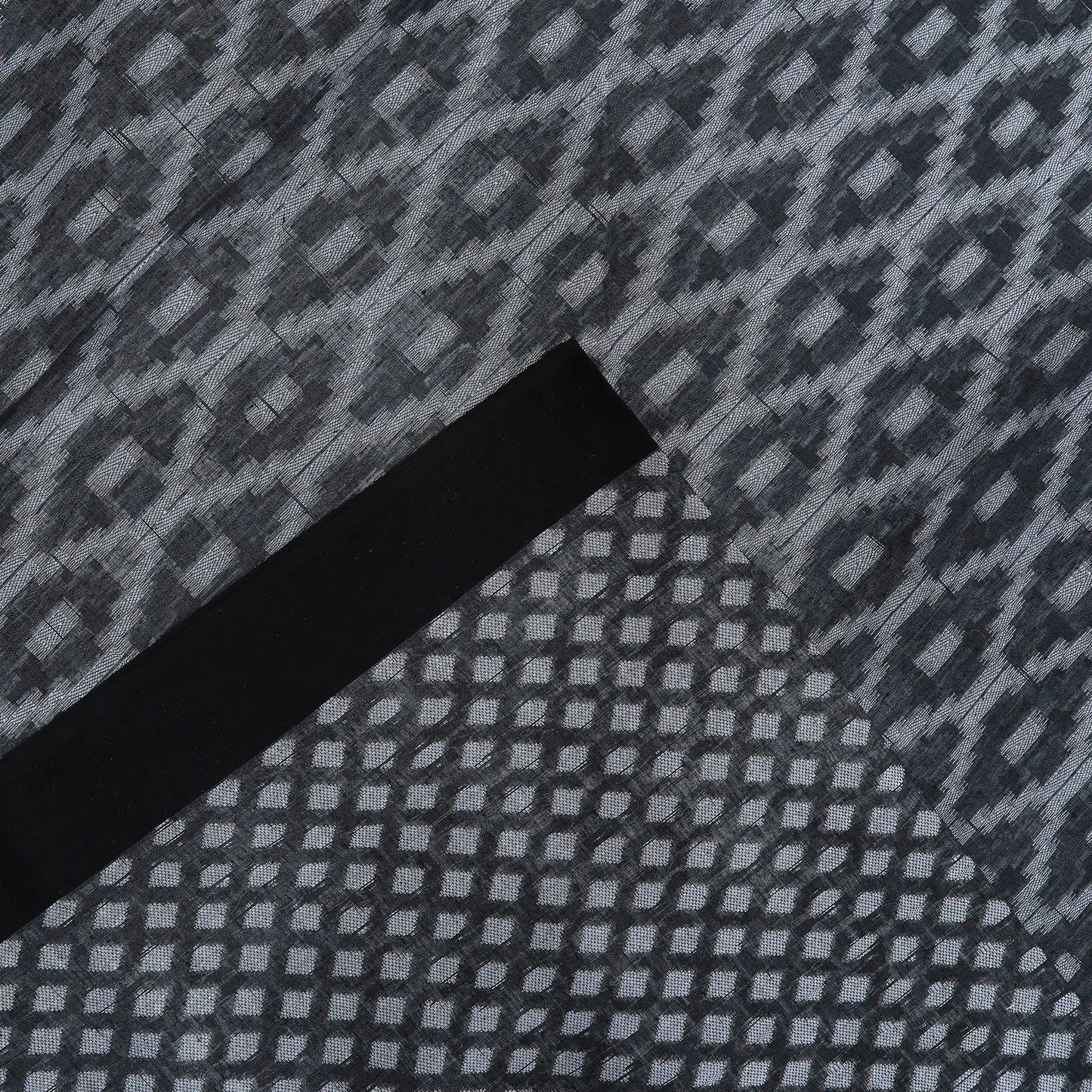 Black and White Kota Silk Saree | Pochampally Cotton