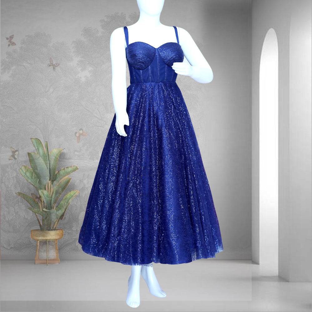 Blue sequin gown