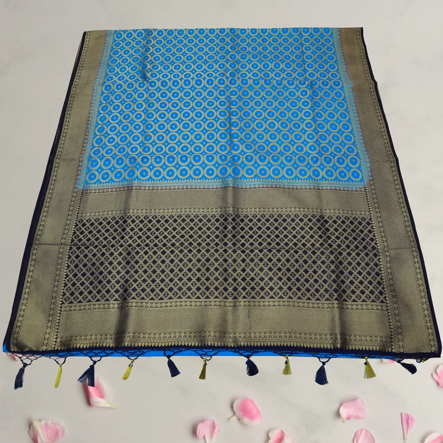 Best Product Titles for Blue & Gold Fancy Saree