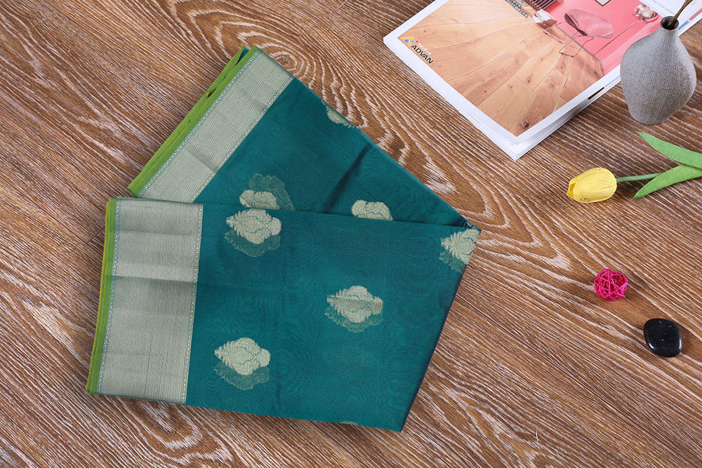 Teal Green Banarasi Silk Saree