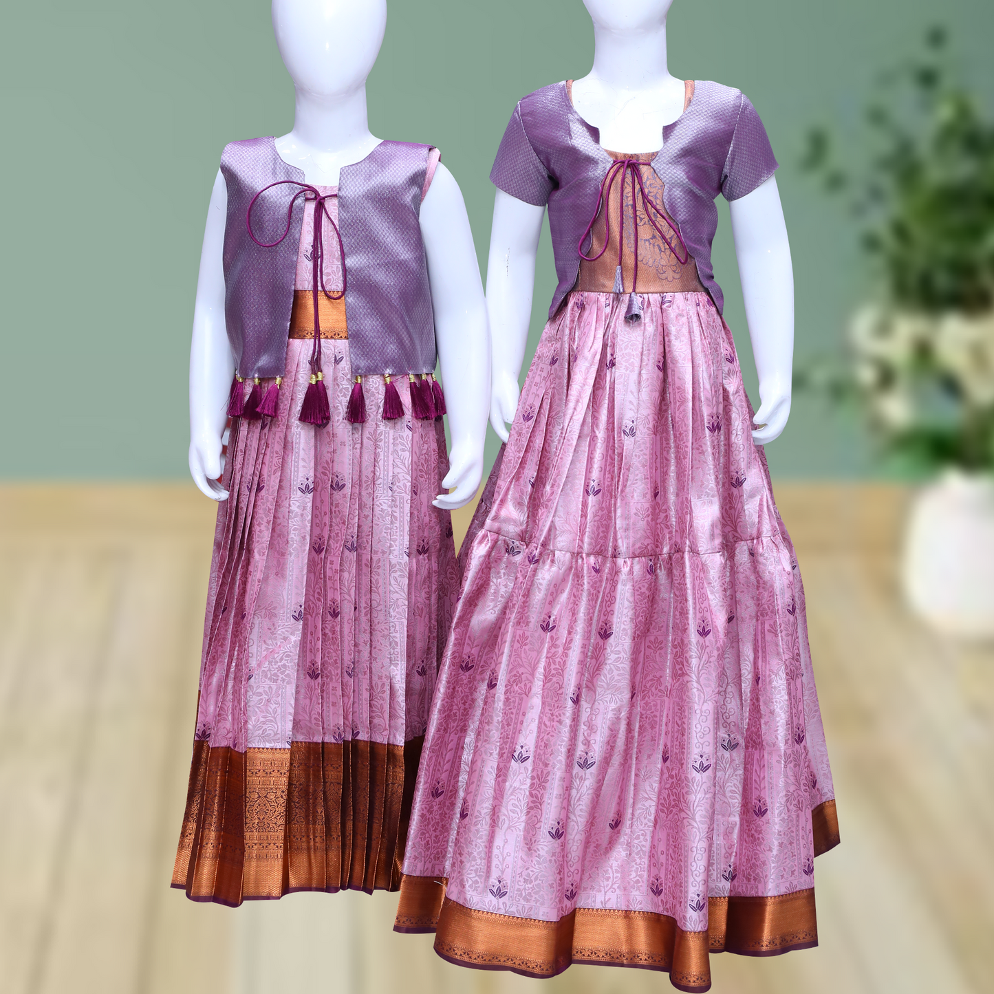 Twinning in Style | Perfect Pastel Purple Dresses for Sisters