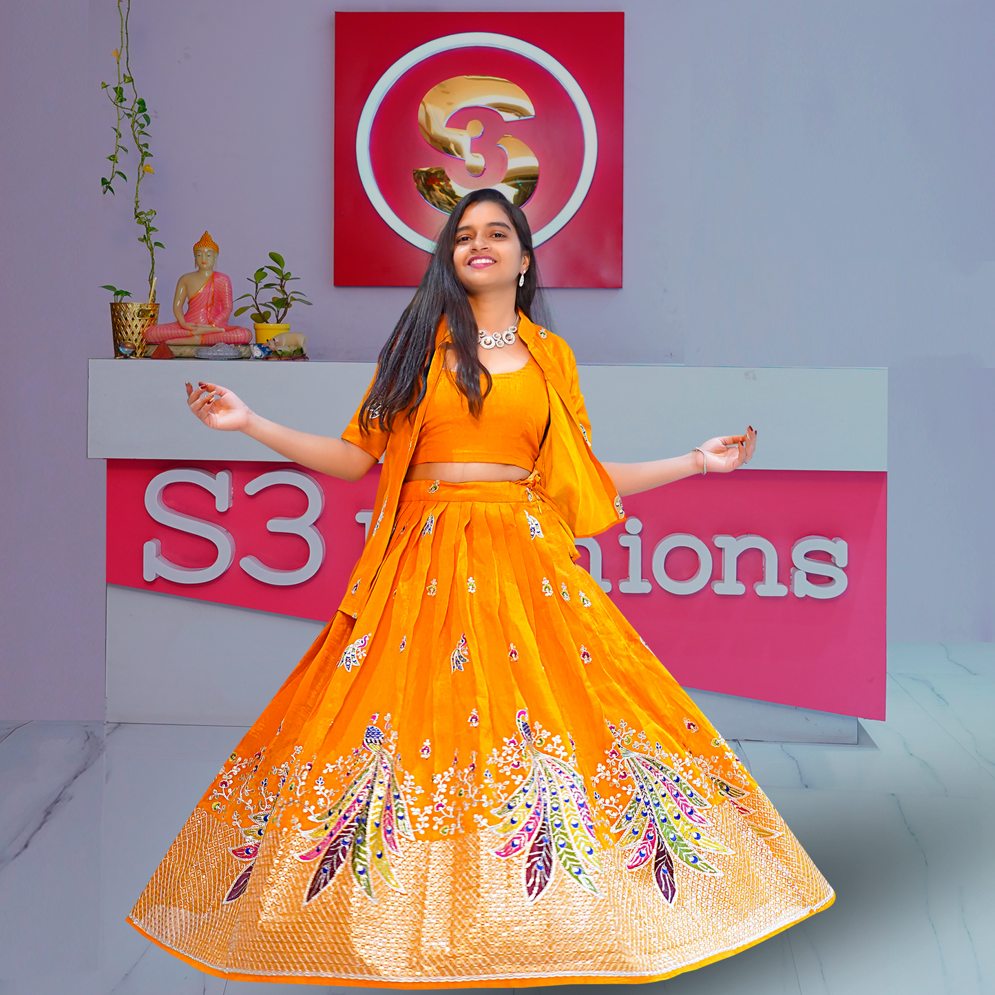 Embellished Lehenga Choli Set – Ethnic Elegance