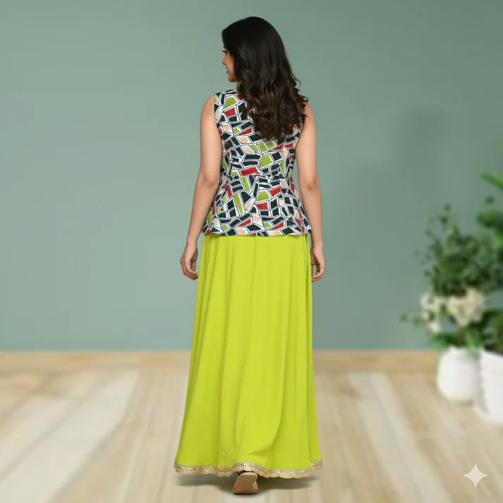 lime green Lehenga Choli