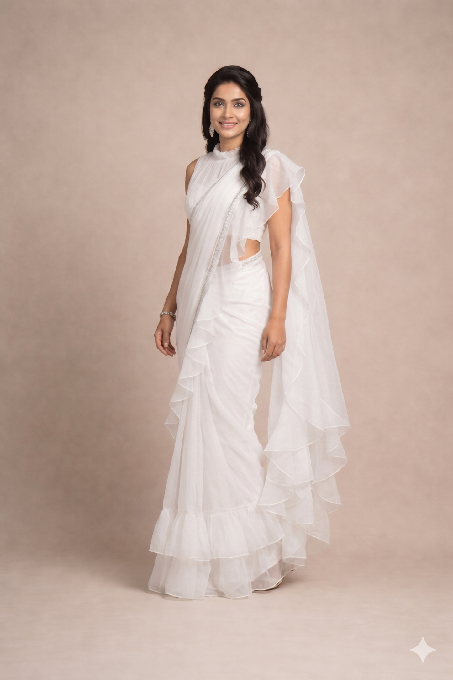 Ruffle saree