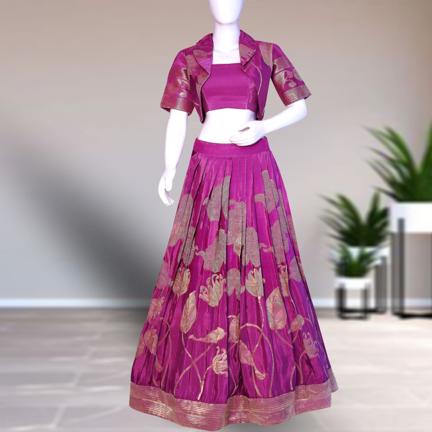 Designer Lehenga Choli with Koti Jacket β Elegant Ethnic Ensemble for Women