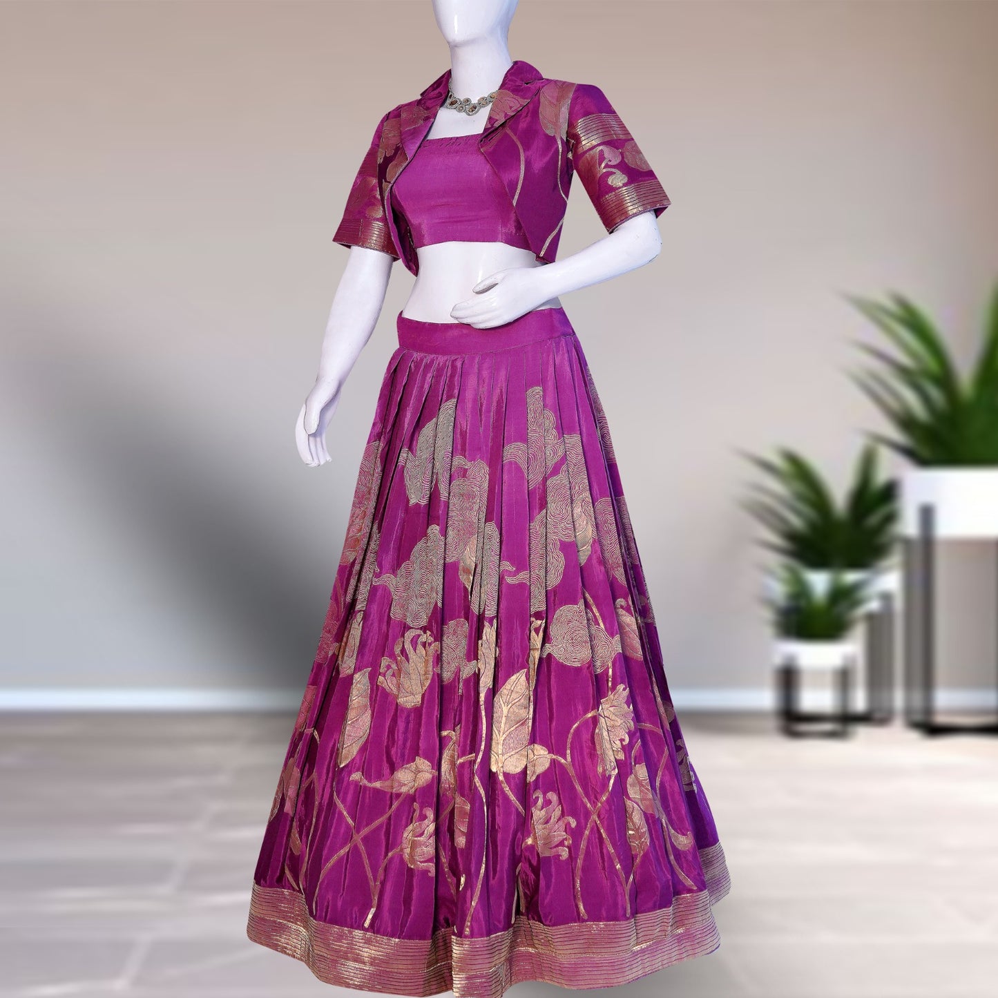 Designer Lehenga Choli with Koti Jacket β Elegant Ethnic Ensemble for Women