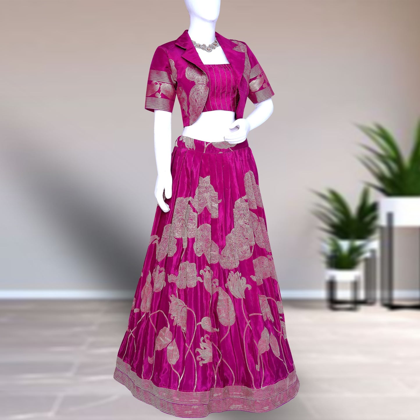 Designer Lehenga Choli with Koti Jacket β Elegant Ethnic Ensemble for Women