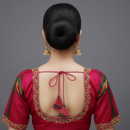 Pink Maggam Work Blouse | S3MB1