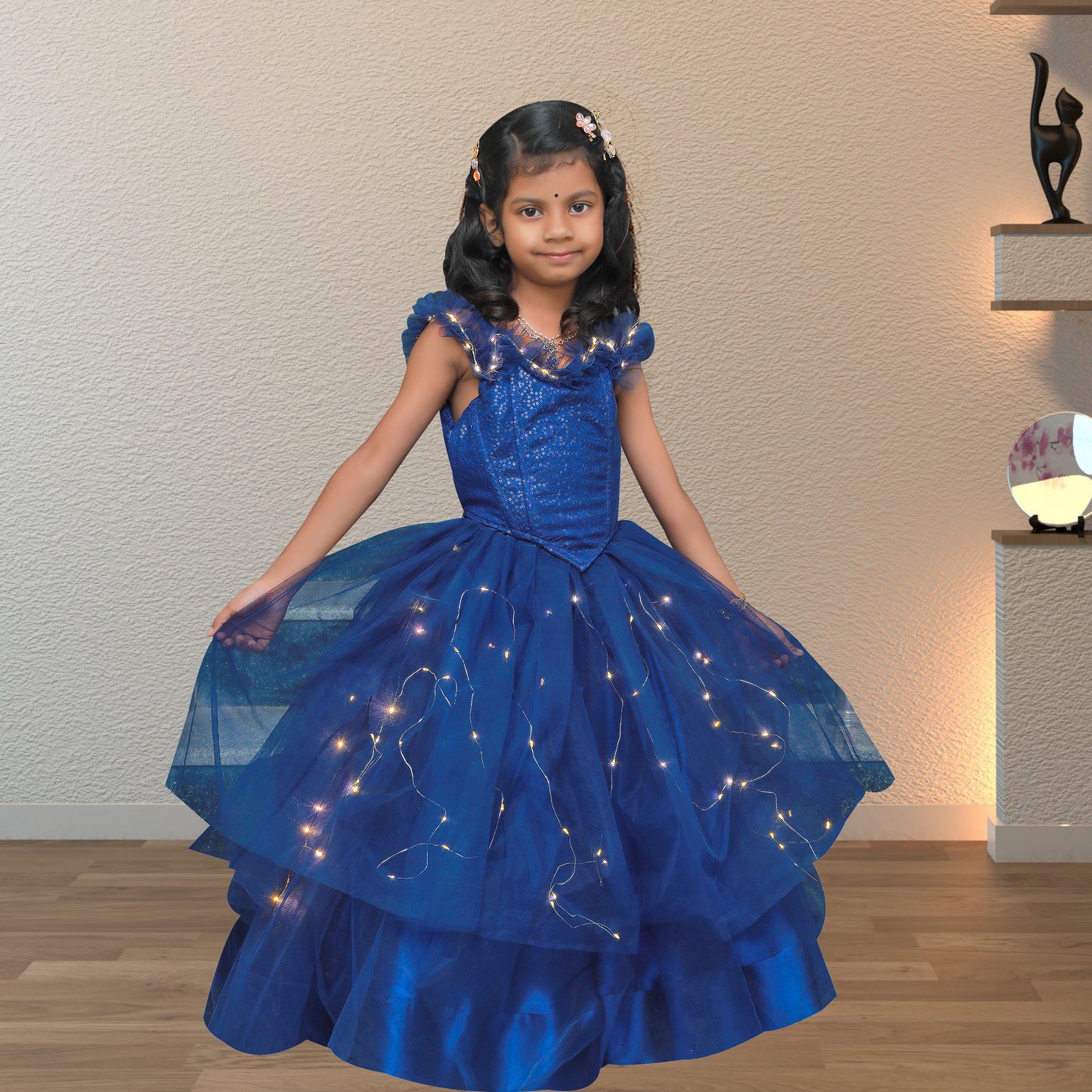 Fashion design with lights in frock