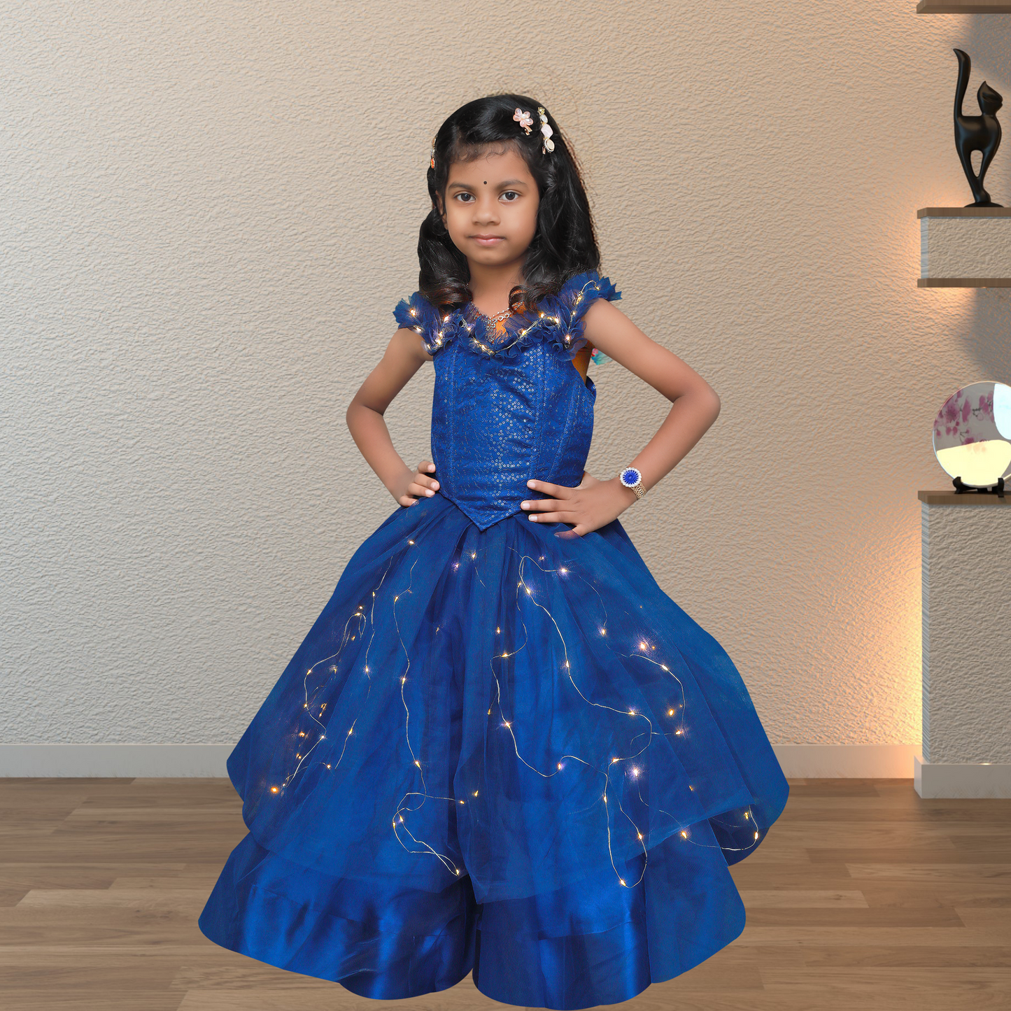 Fashion design with lights in frock