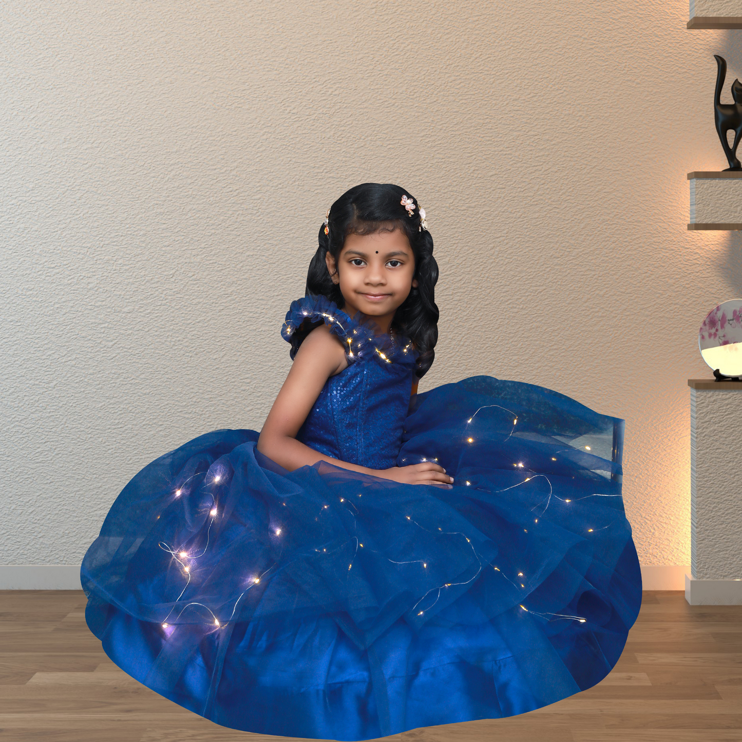 Fashion design with lights in frock