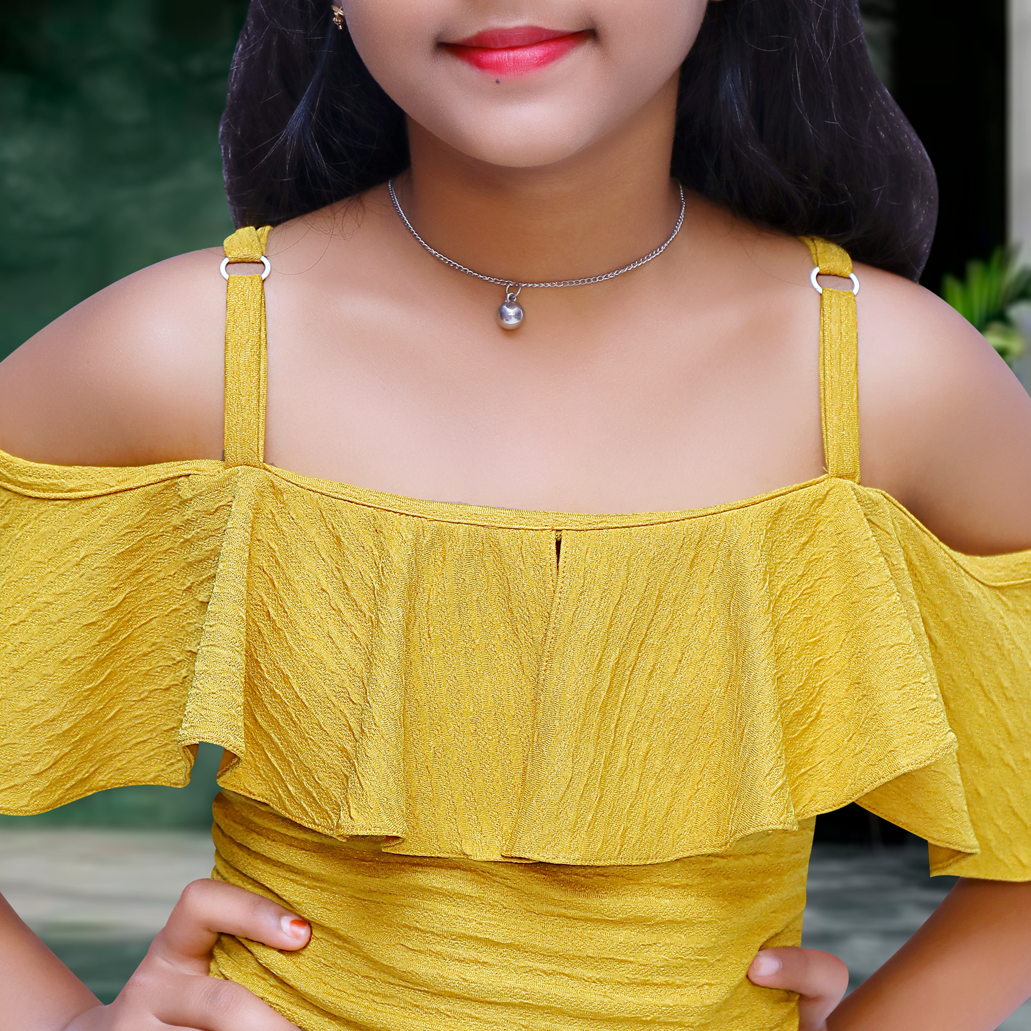 Mustard Yellow Lycra Western One-Piece