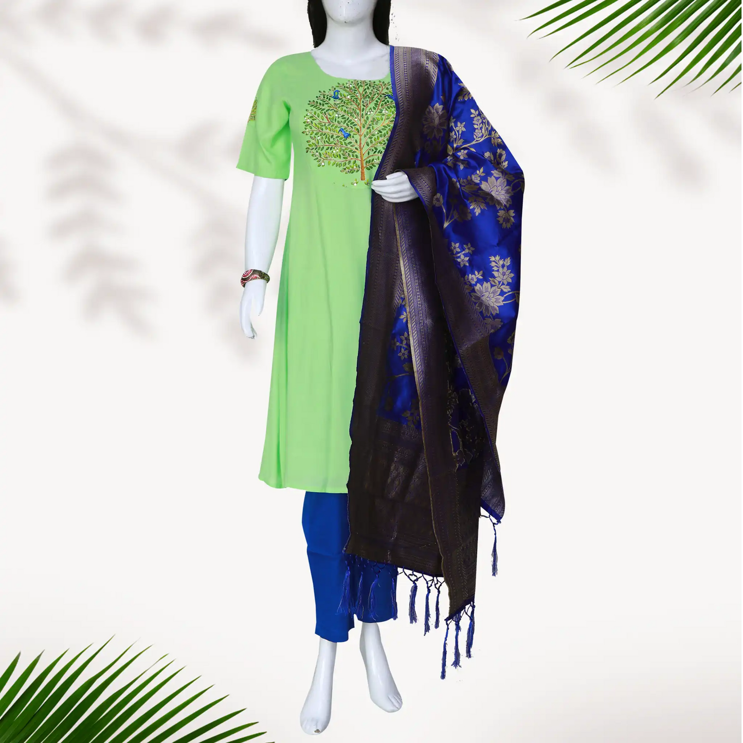 Tree of Life Maggam Work Straight Kurti β Artistic Ethnic Elegance| S3K1162