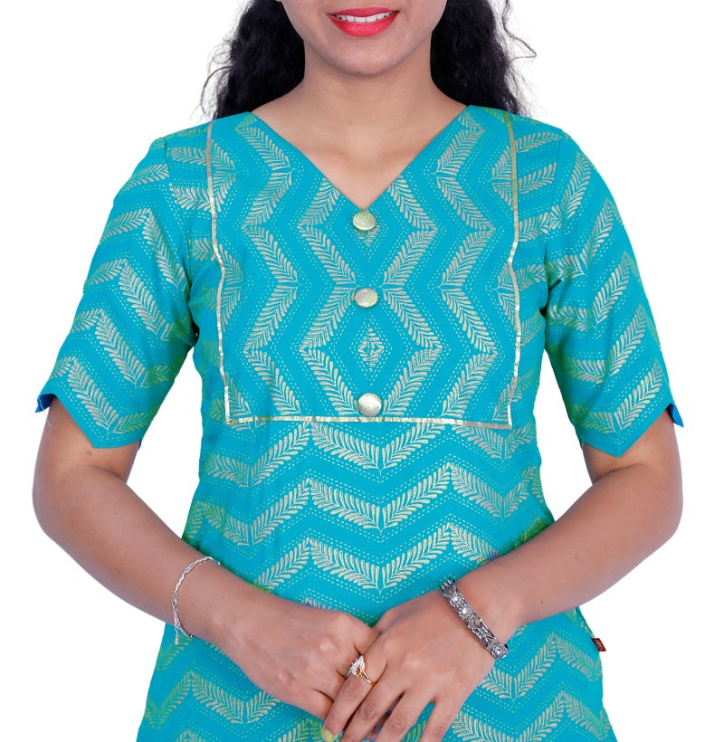 Women’s Printed Cotton Blend Straight Kurta – Stylish Everyday Ethnic Wear | S3K320