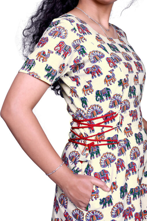 Women's Kalamkari A-line Kurta | Traditional Art Meets Modern Style | S3K795