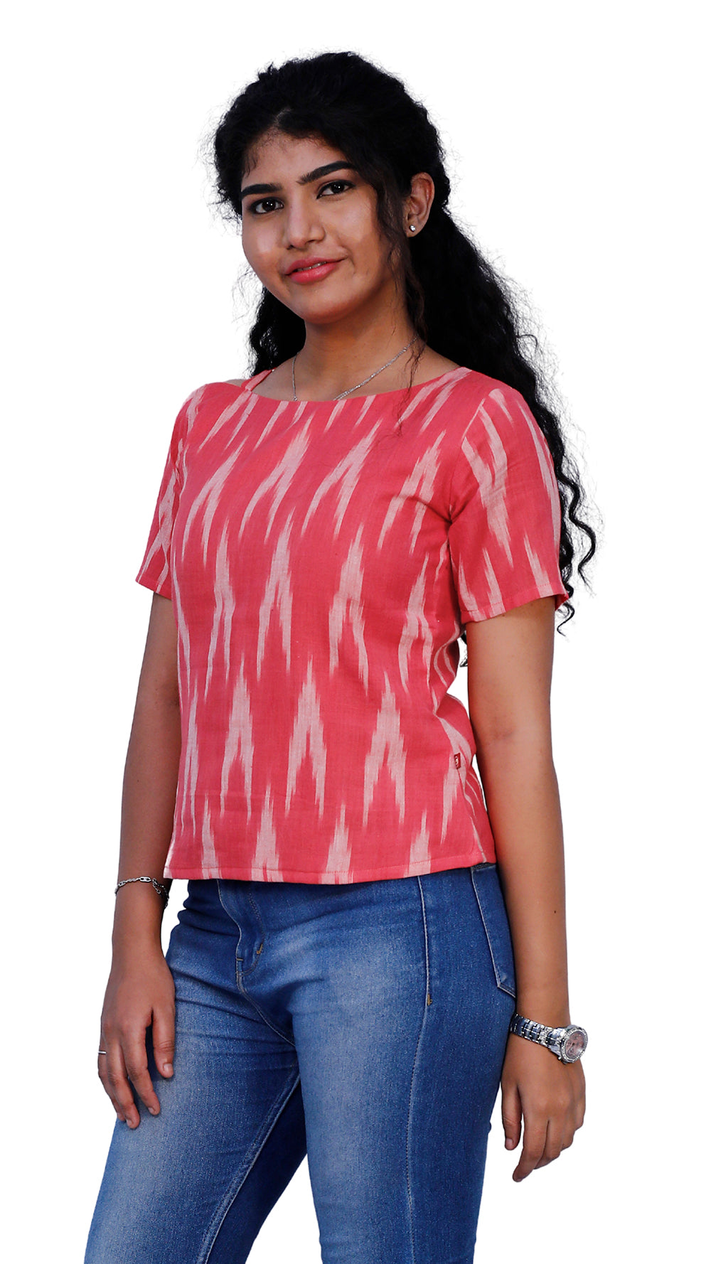 Casual Printed Women Pink Top | S3T579