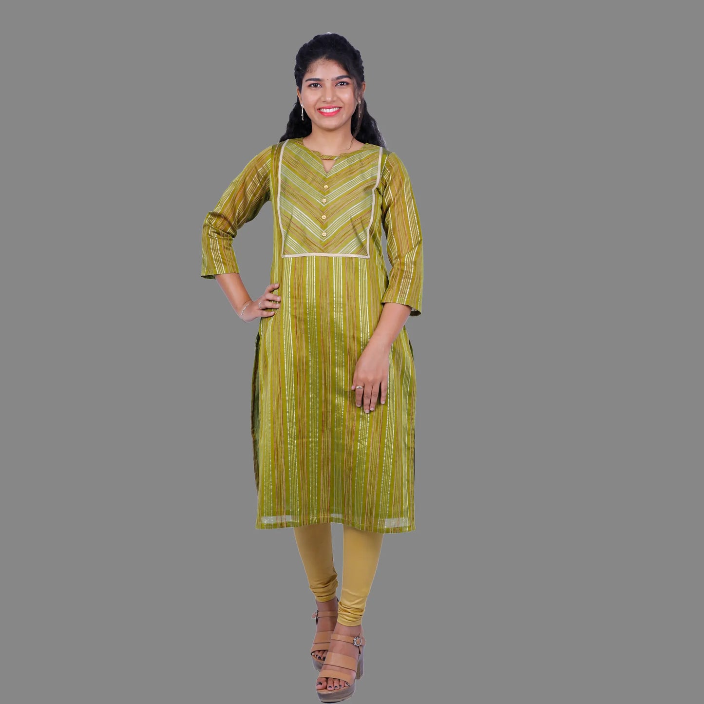 Women Woven Design Straight Kurta | S3k331