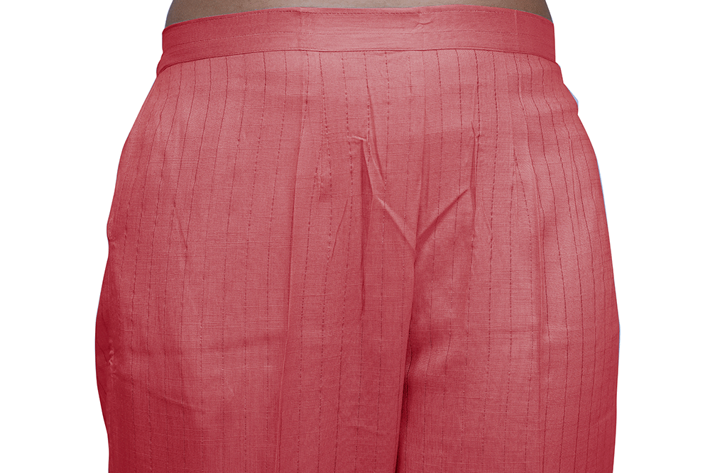 Regular Fit Women Pink Rayon Lurex Print Trousers | S3LPP779
