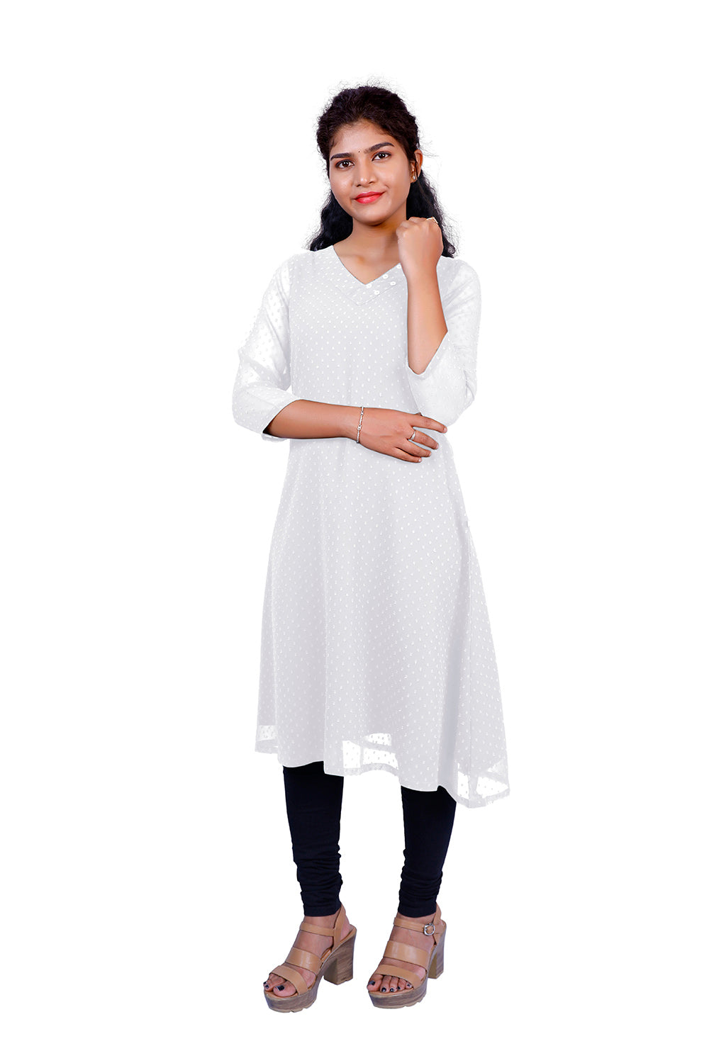 Textured Georgette A-line Kurti β Effortless Style & Flowy Comfort | S3 Fashions | S3K416B