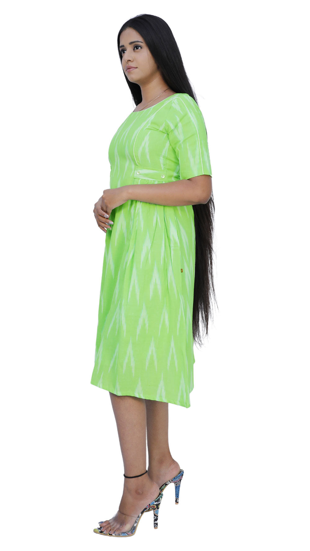 Women Ikkat Print A-Line Kurti | S3K594