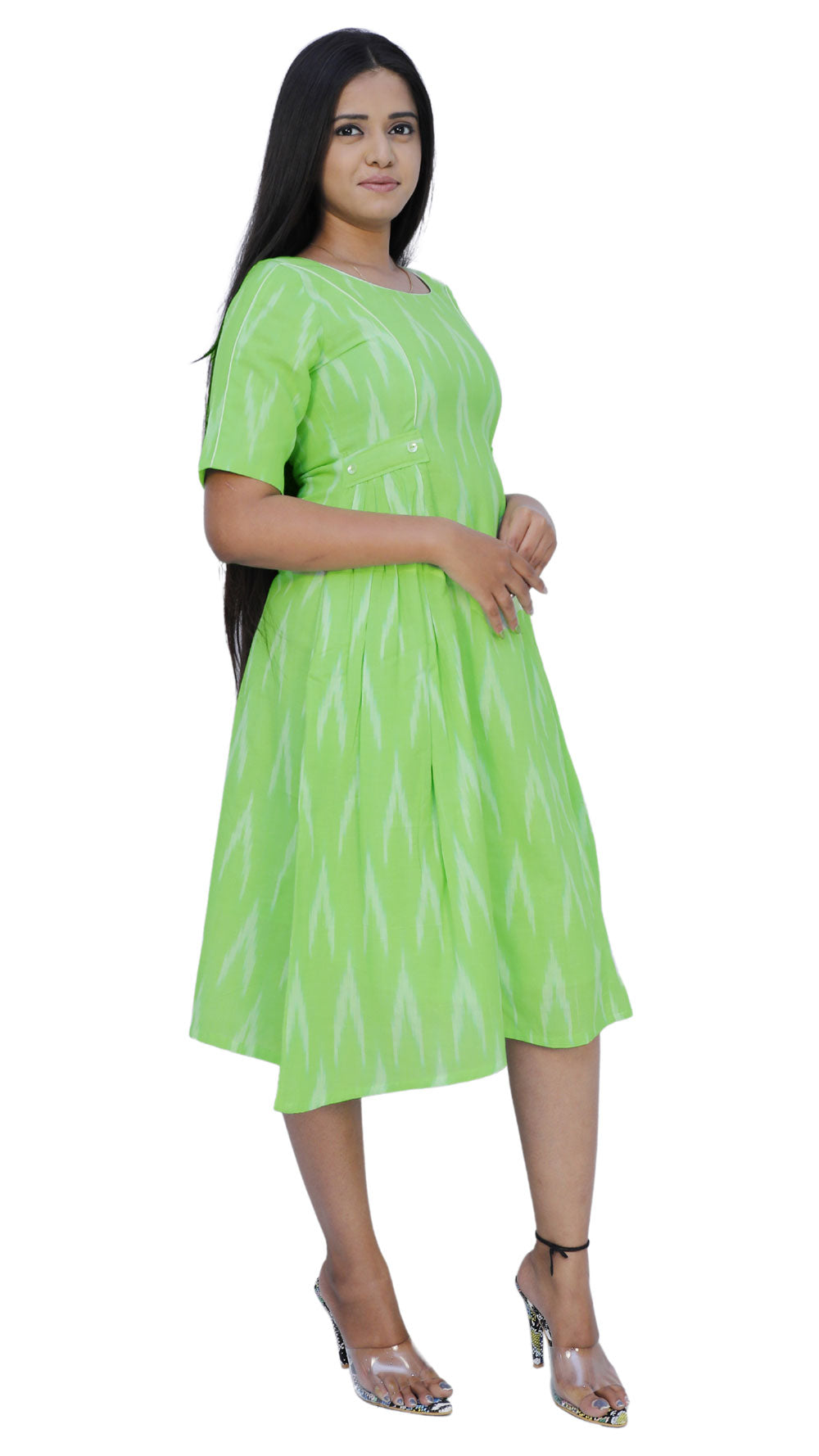 Women Ikkat Print A-Line Kurti | S3K594