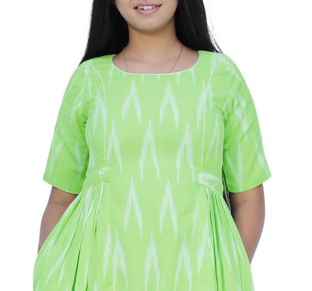 Women Ikkat Print A-Line Kurti | S3K594