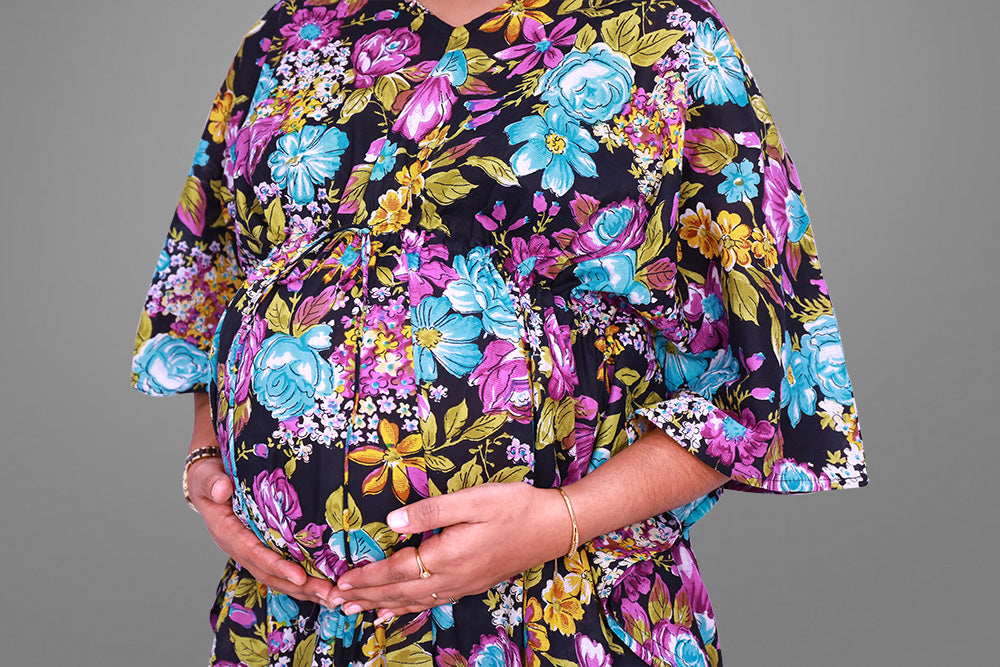 Printed Maternity Kaftan Dress | S3MK1024