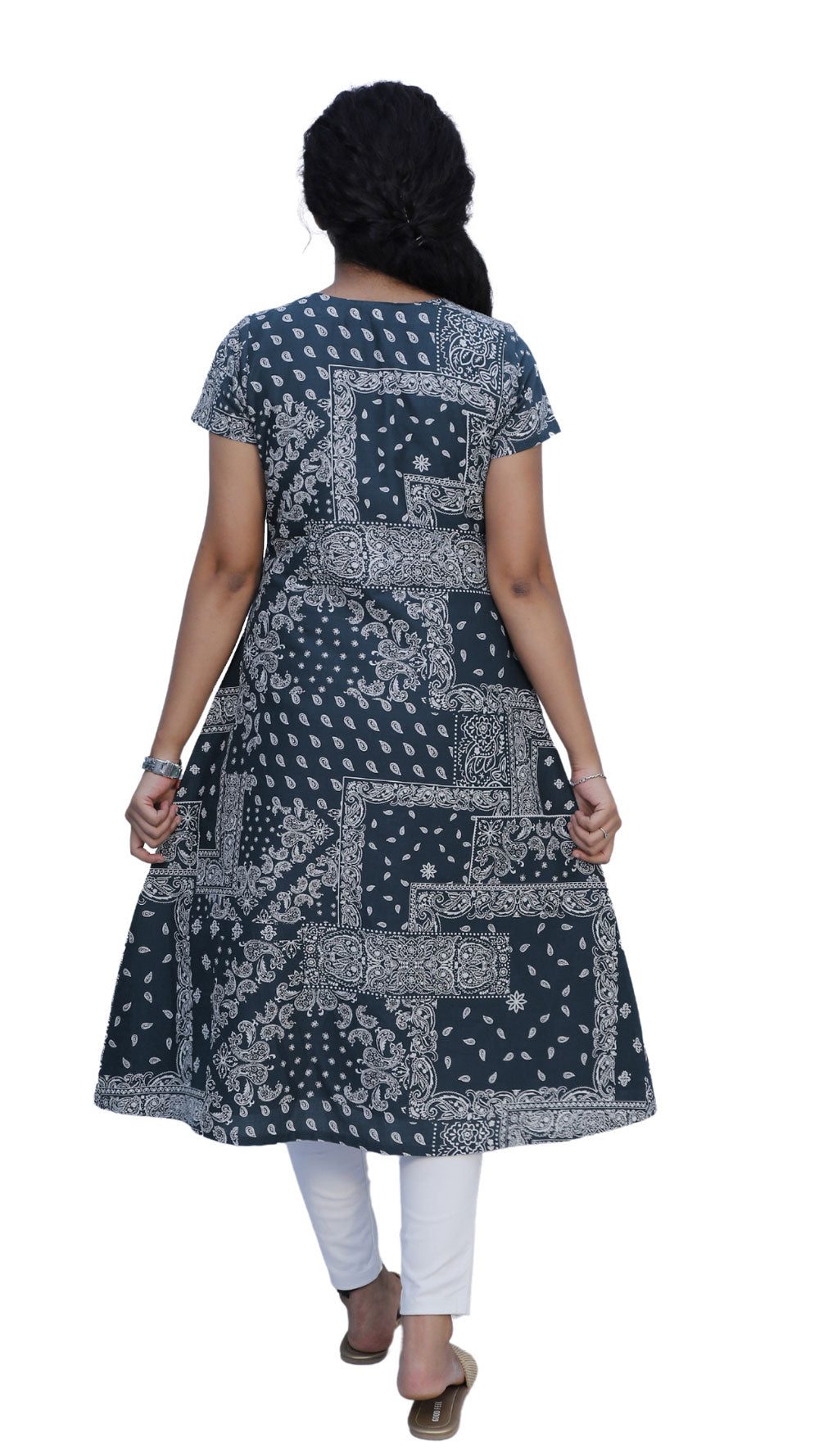 Women Paisley A-line Kurta( Navy Blue) | S3K551