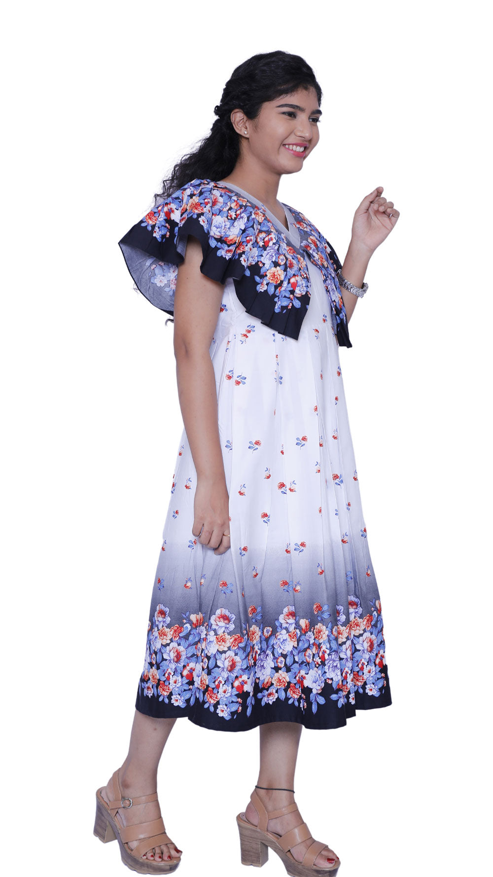 White Floral Print Maxi | S3G664