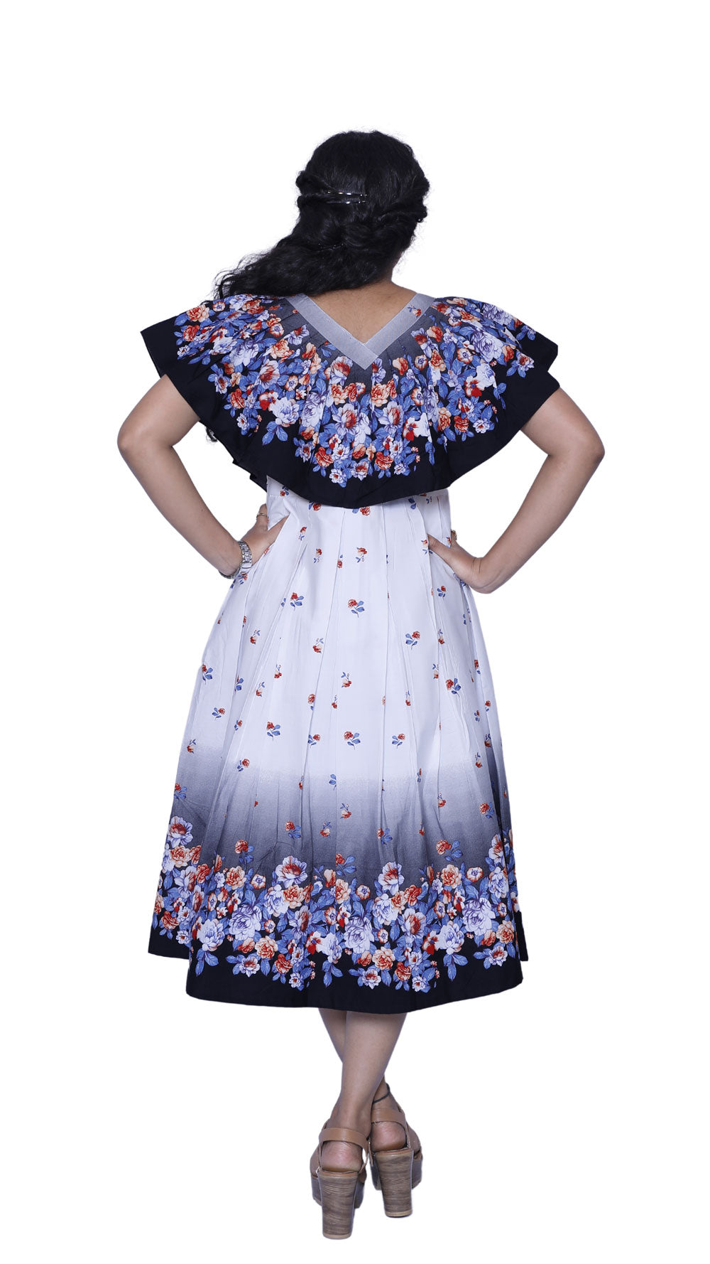 White Floral Print Maxi | S3G664