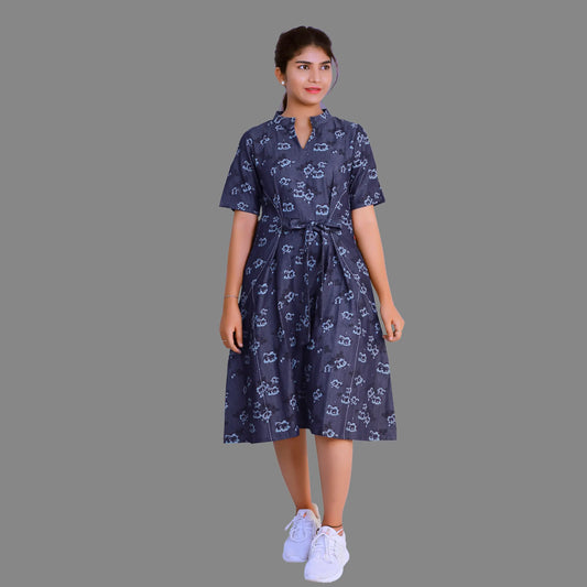 DENIM MAXI BLUE DRESS | S3D430